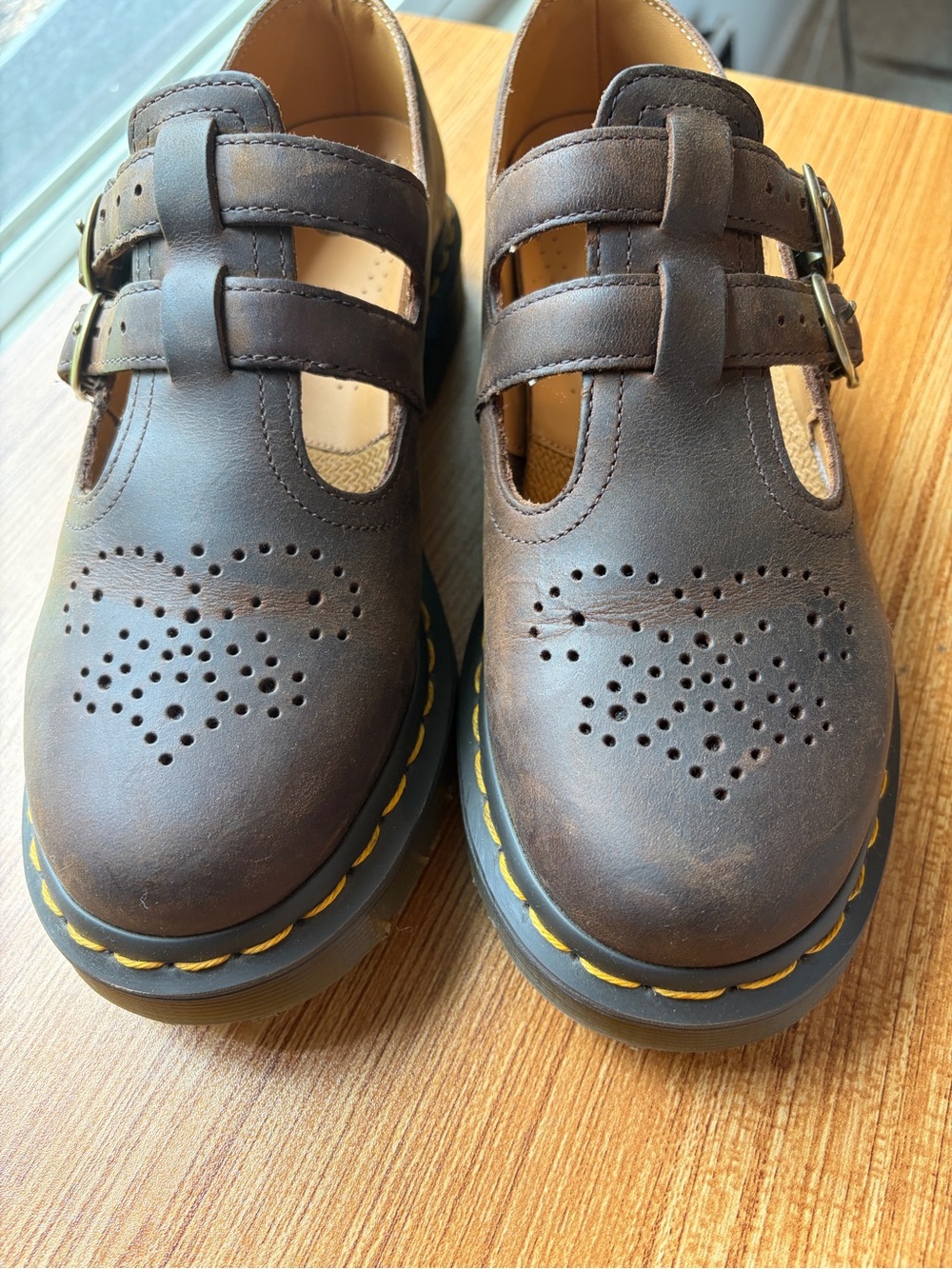 Dr. Martens Brown Double-Buckle Mary Jane Shoes - Picture 2 of 10